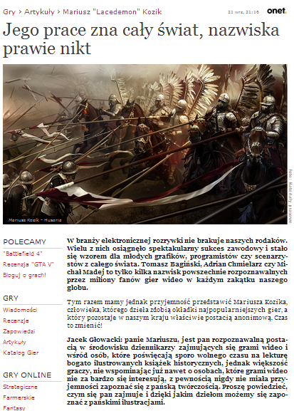 Wywiad dla Onet.pl
